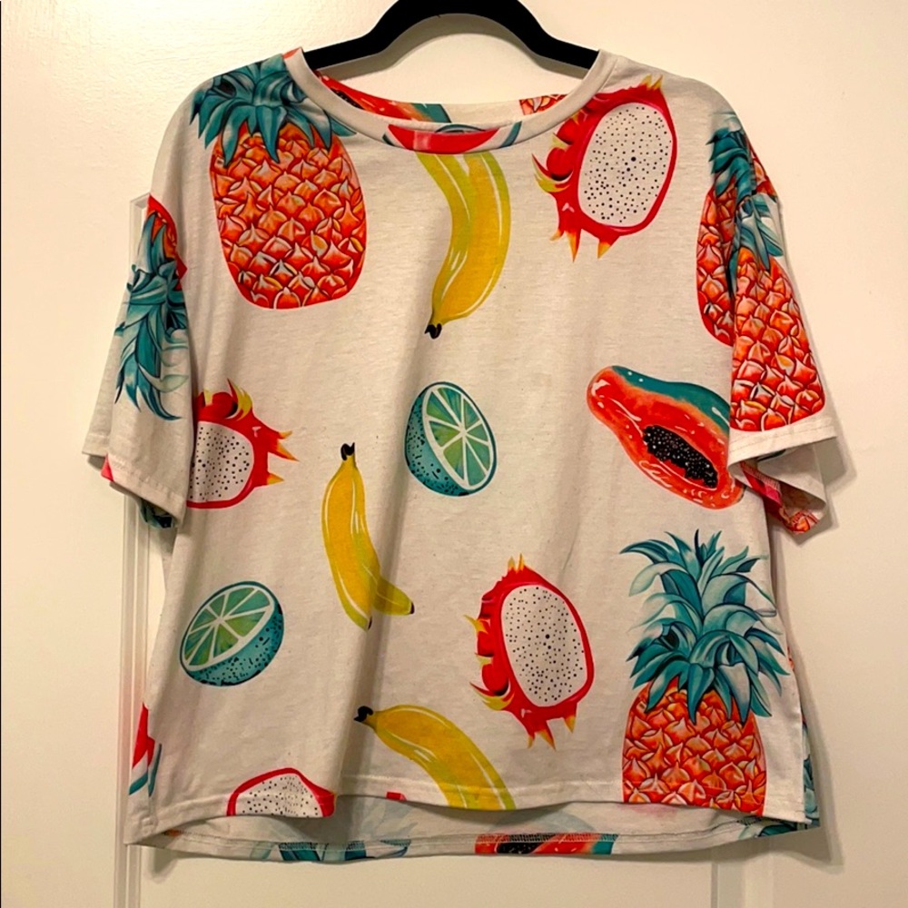 Romwe Fruit Crop boxy shirt